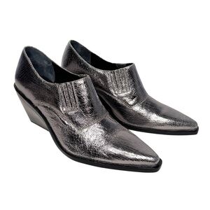 Seychelles Silver Heeled Boots with Pointed Toe SZ 10